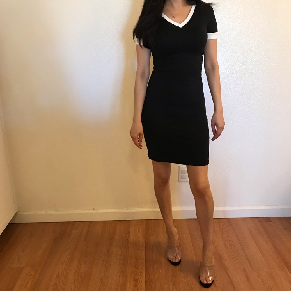 Black and White Tee Shirt Mini Dress - Picture 2 of 8